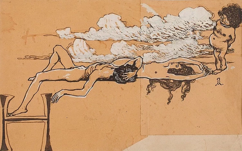 Disegno della vignetta per Chimera, 1901